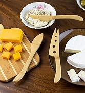 Totally Bamboo 3-piece cheese tool set serving cheese and charcuterie.