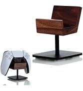 NIRVASH Walnut Controller Holder for Desk – Premium Wood Gaming Controller Stand for Xbox, PS5, P...