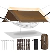 Camping Tarp Tent Portable Multifunctional Bushcraft Backpacking Tear-Resistant Fabric Rain Fly T...
