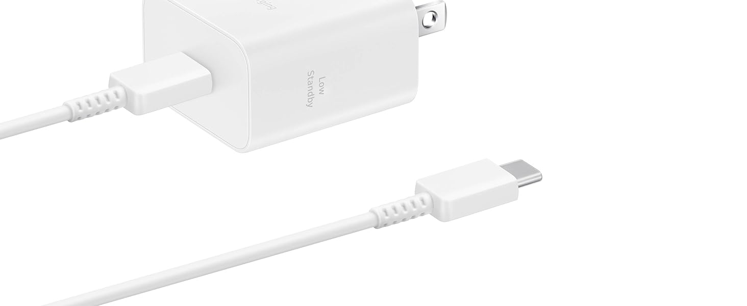 Samsung 25W Power Adapter with USB C Cable White