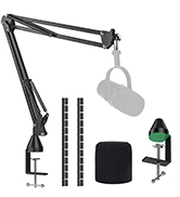 MV7 Boom Arm with Pop Filter - Microphone Arm Stand with Foam Windscreen Cover