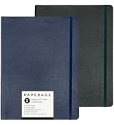 PAPERAGE 2-Pack Softcover Lined Journal Notebook (Navy &amp; Dark Green), 176 Pages, Large B5 College...
