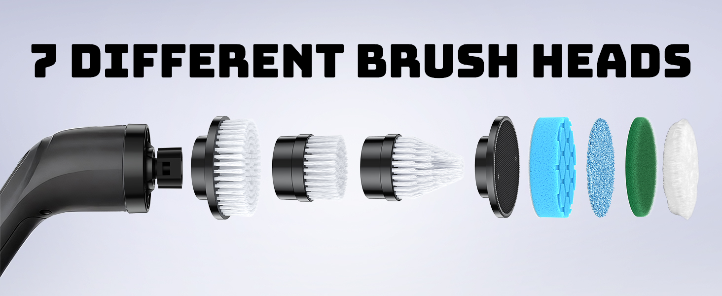One-stop cleaning solution - 7 brush heads cover various scenarios