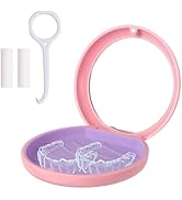 ACSKD Aligner Case with Mirror, Slim Retainer Case Travel-Friendly Dental Storage Box Compatible ...