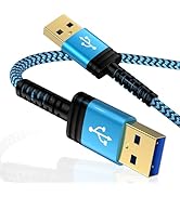 USB to USB Cable, USB A to A Cord Male to Male USB2.0 Cable Double Sided Type A Wire High Speed D...