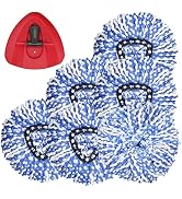 RinseClean Spin Mop Replacement Head - 6 Pack Spin Mop Refills with Base Compatible with O-Cedar ...