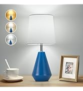 bdayanx Small Bedside Table Lamp for Bedroom - Reading Desk Lamp with 3 Color Temperatures,15.5" ...