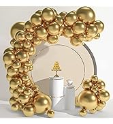 WESTGO 129pcs Gold Latex Balloons Garland Arch Kit Different Sizes 18 12 10 5 Inch Party Balloon ...
