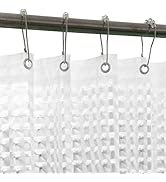 Eazzier Bath 3D Crystal Clear Plastic Shower Curtain Liner, 72x72 Inch Thin Lightweight Ice Cube ...