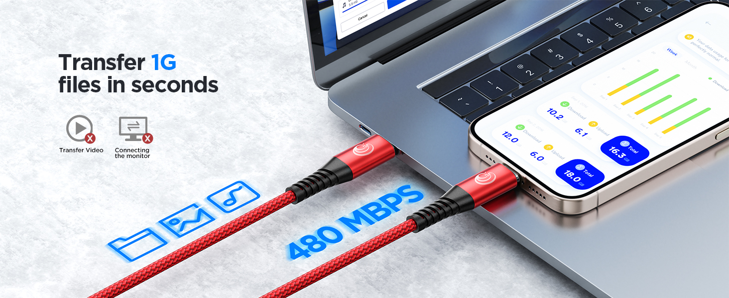 USBC to USBC 100W [10ft/2 Pack] USB C to USB C Fast Charging Cable Braided C to C Charger Cord 5A