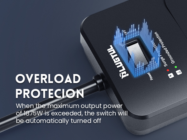 power strip surge protector usb c power strip 10ft 15ft 20ft 25ft extension cord black