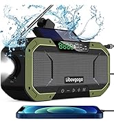 Emergency Waterproof Camping Radio,Portable Digital AM FM Radio with Flashlight,Reading Lamp,Hand...