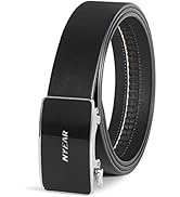 NYEAR Men's Belt with Glossy Automatic Ratchet of Genuine Leather Ratchet Belt as Great Gift