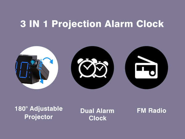  Projection Alarm Clock Radio