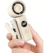Portable Clip-On Mini Fan, Hands-Free, Turbo Personal Handheld Fans Rechargeable w/ 4 Wind &amp; LED ...