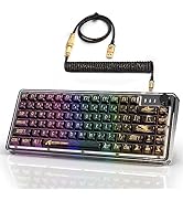 K75 Mechanical Keyboard, Transparent PC Keycaps, Custom RGB Gaming Keyboard, Gasket QMK/VIA Keybo...