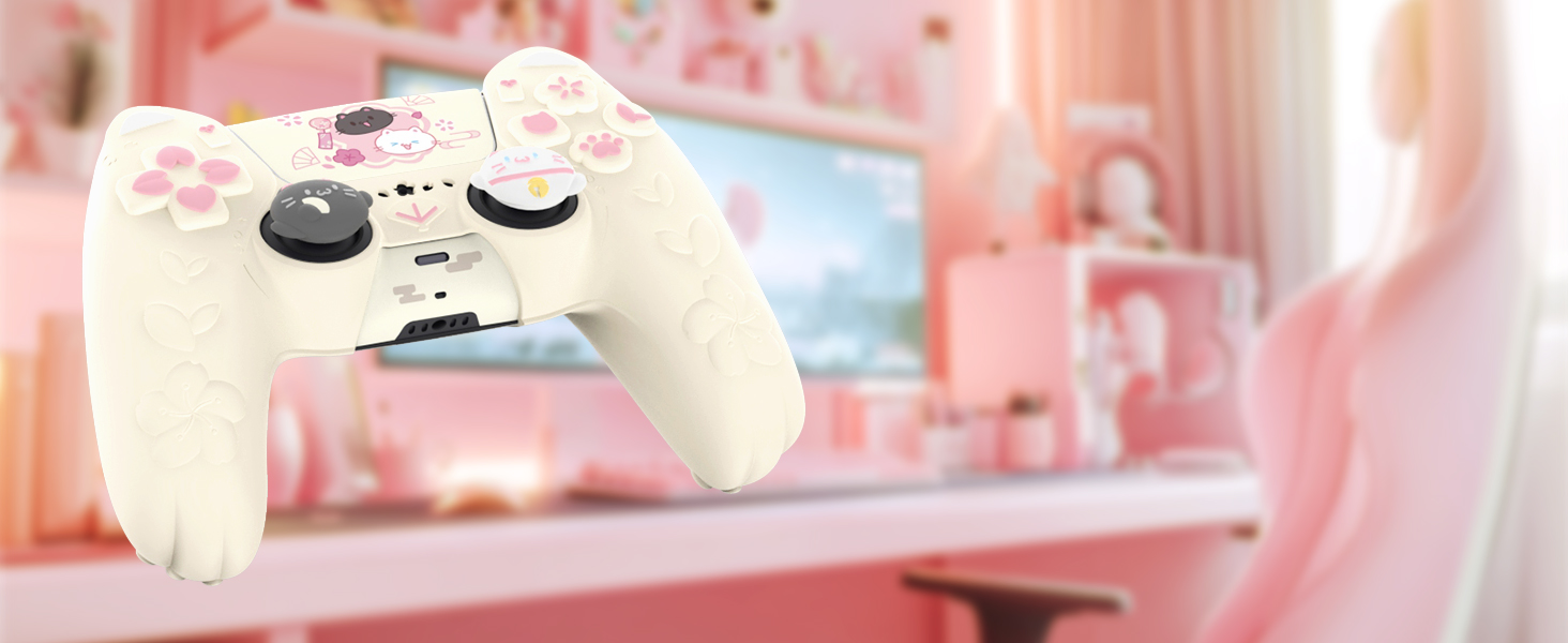 PlayVital Cherry Blossoms Kitten Protective Silicone Cover