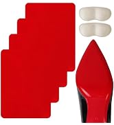 Ashoesert Red Bottoms Shoe Sole Protector 4 Pcs with Heel Pads, Self-Adhesive Anti-Slip Shoe Bott...