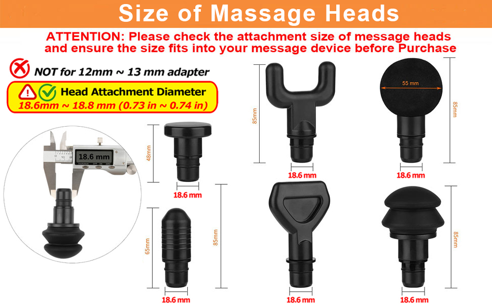 Massage Gun Heads Replaceable Attachment Adapter