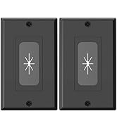 VCELINK Black Single-Gang Wall Plate Cable Pass-Through, Decorator Wall Plate Cover, Flexible Rub...