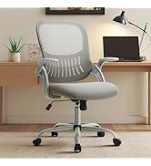 Sweetcrispy Ergonomic Office Desk Chair Mesh Adjustable Swivel Mid-Back Computer Chair with Lumba...