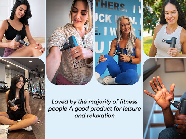 fitness enthusiasts using arboleaf massage gun for arm, leg, shoulder muscle relaxation