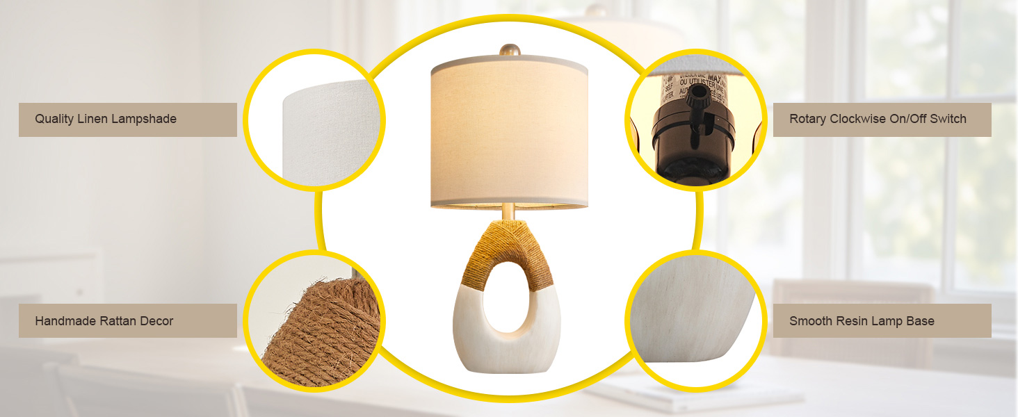 boho rattan table lamp