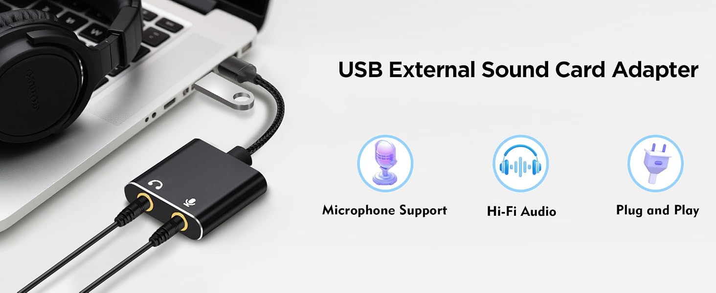 USB External Sound Card Adapter