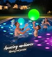 2026 Floating Pool Lights Solar Powered,15" Inflatable Waterproof Pool Led Glow Balls,Solar Pool ...