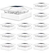 Peasur 4x4 Solar Post Cap Lights Outdoor with 3 Modes, 12 Packs White Fence Light Solar Powered W...