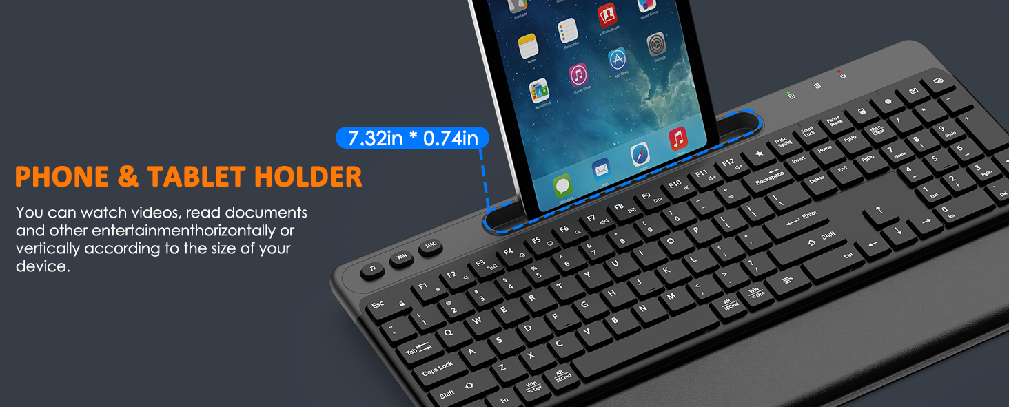 Full Size Silent Ergonomic Keyboard with Cloud Soft Palm Rest,