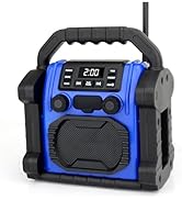 Bingxue FM Radio Receiver,USB Bluetooth Speaker with Clock Alarm/LED Lights,Portable Anticollisio...