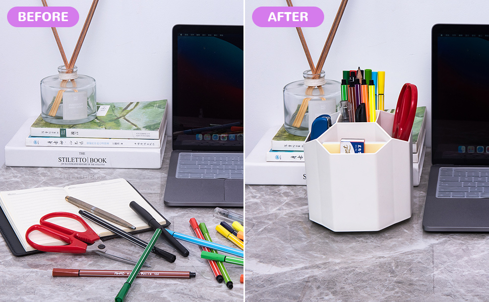 white pen holder 360 rotating