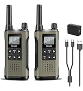 Derebir Walkie Talkies Long Range for Adults-2 Pack Rechargeable Walkie Talkies 22 FRS Channels 2...