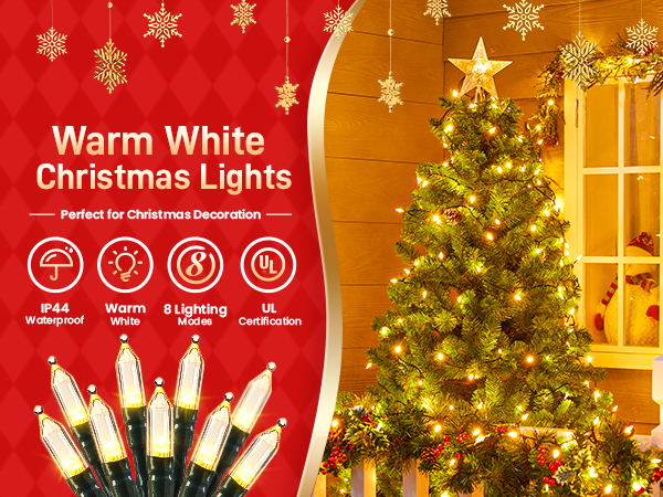 Warm white Christmas lights-1