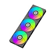 PCCOOLER ARGB 120mm Case Fan 3-Pack, Wireless Metal Touch Link Daisy Chain, Geometric Side Lighti...
