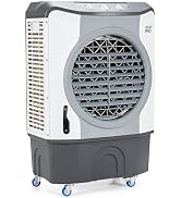 ARLIME Evaporative Air Cooler, 4-IN-1 Commercial Swamp Cooler Fan with 12 Gal Water Tank, 3 Wind ...