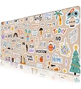 Lauspuck Cute Mouse Pad, Plan Stickers Desk mat with Stitched Edges, Extended Large Gaming Mousep...