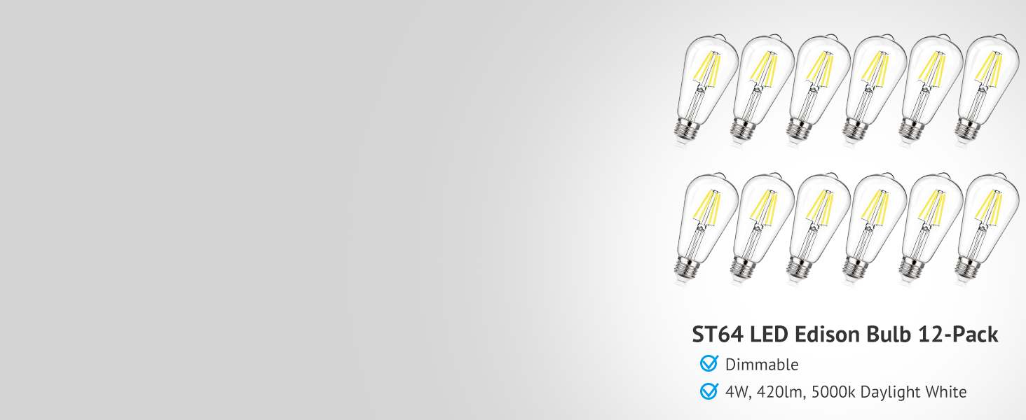 4W ST64 LED Edison Bulb
