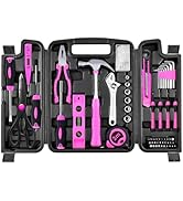 SOLUDE Pink Tool Set,206-Piece Home Tool Kit for Women Girls Ladies,Basic Household Toolkits for ...