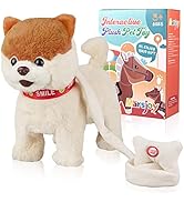 Marsjoy Musical Walking &amp; Dancing Dog Toy with Leash - Interactive Plush Stuffed Animal for Boys ...