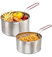 TOPZEA Set of 2 Pasta Strainers, Stainless Steel Spaghetti Noodle Strainer Basket Deep Fry Basket...