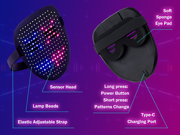 light up face mask