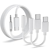 USB C to 3.5mm Audio Adapter 2 Pack and 4ft Aux Cord,USB C to Aux Cable Car Stereo Headphone Jack...