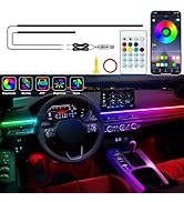 Jushope Interior Car LED Strip Lights, Acrylic LED Lights for Car with Dreamcolor Chasing, USB RG...