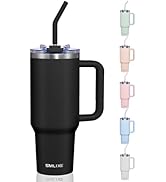 COKTIK 40 oz Tumbler With Handle and Straw Lid, Vacuum Insulated Travel Coffee Mug Stainless Stee...