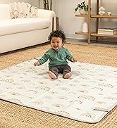 Infantino Foldable Soft Foam Mat, Extra Large Double-Sided Cushioned Portable Play Mat with Fold-...