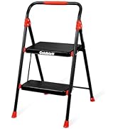 Goldblatt 2-Step Folding Step Stool | 225LBS Heavy Duty Steel Ladder, Auto-Lock Safety, Anti-Slip...