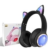 KERHAND Kid's Rainbow Wireless Headphones,Multi-Color Changing Bluetooth Headphones,Soft LED Ligh...