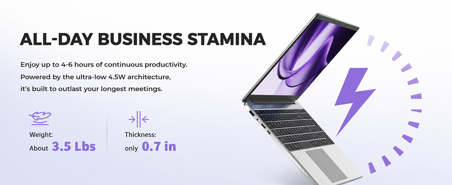Portable lightweight travel laptop 15.6 inch thin computer notebook for adults.